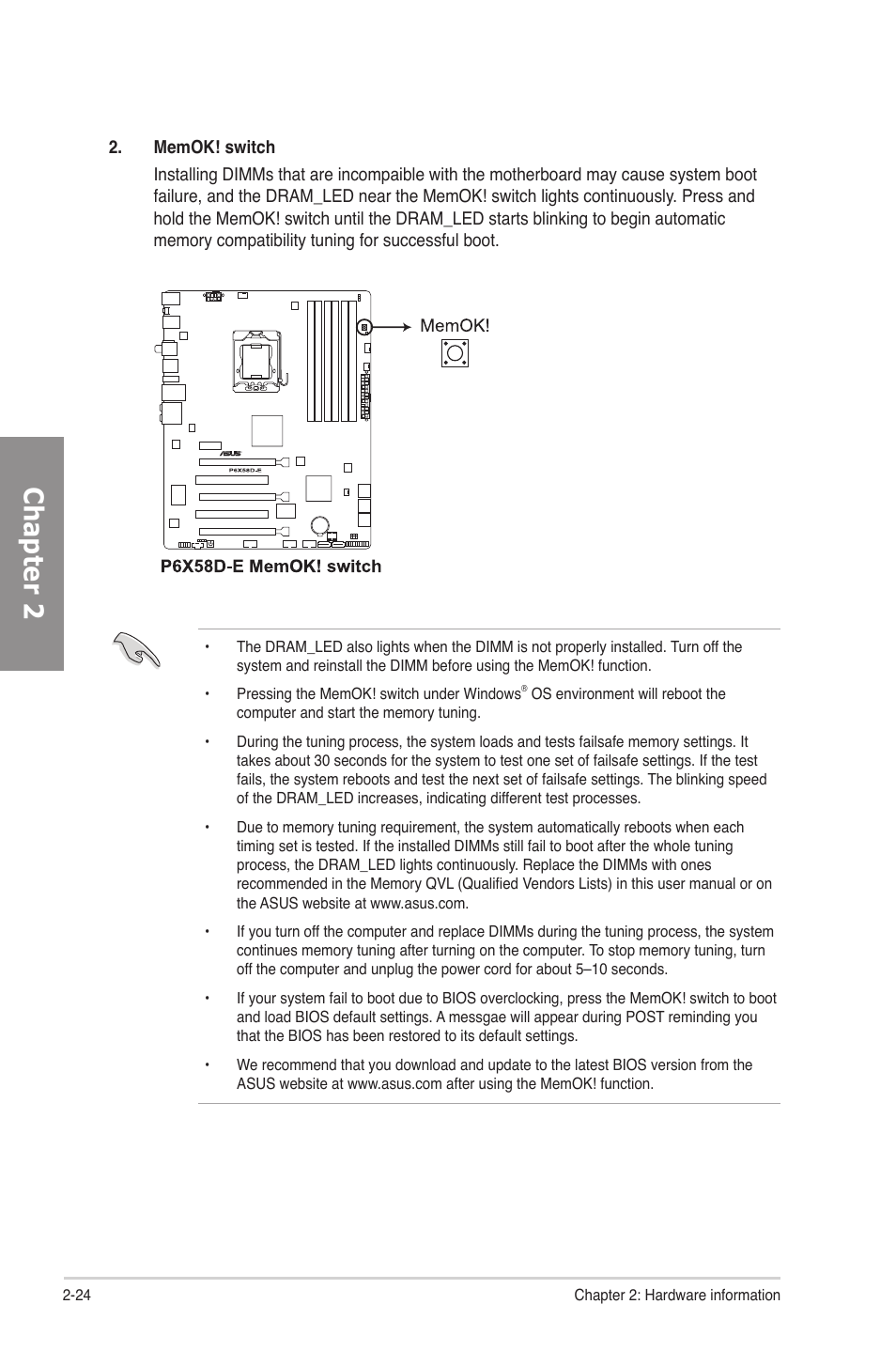 Chapter 2 | Asus P6X58D-E User Manual | Page 44 / 128