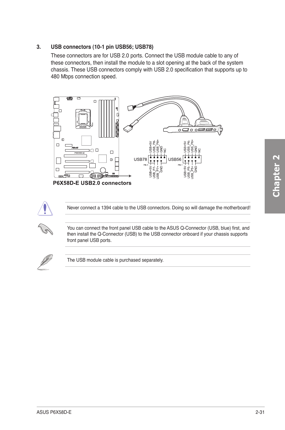 Chapter 2 | Asus P6X58D-E User Manual | Page 51 / 128