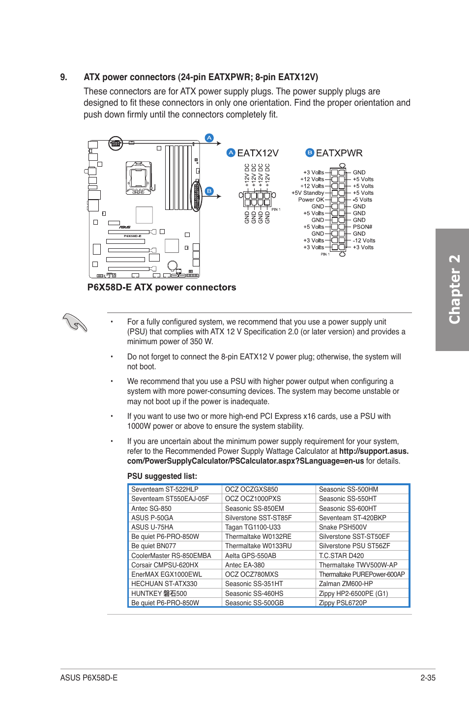 Chapter 2 | Asus P6X58D-E User Manual | Page 55 / 128