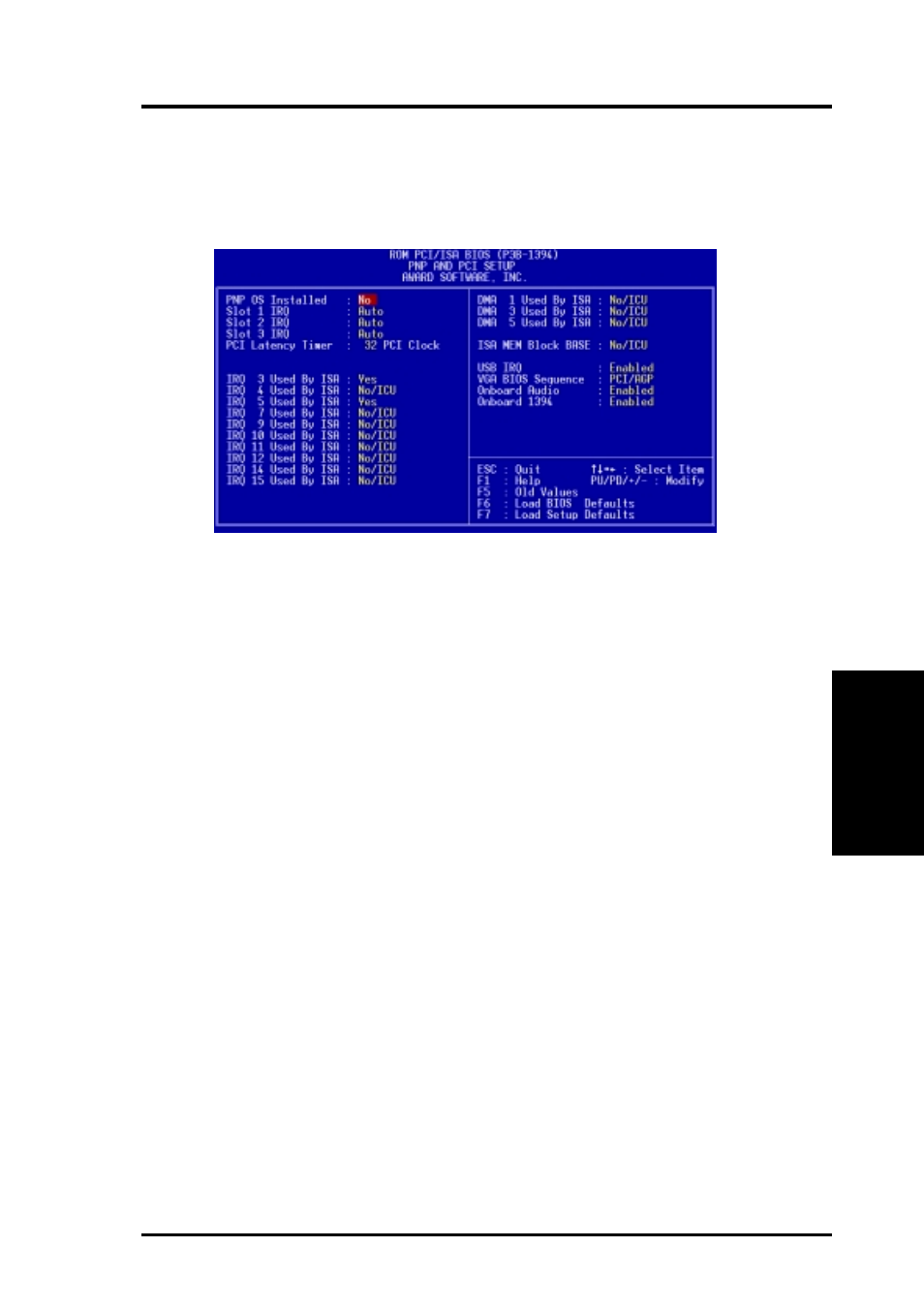 Bios setup, 7 pnp and pci setup | Asus P3B-1394 User Manual | Page 57 / 104