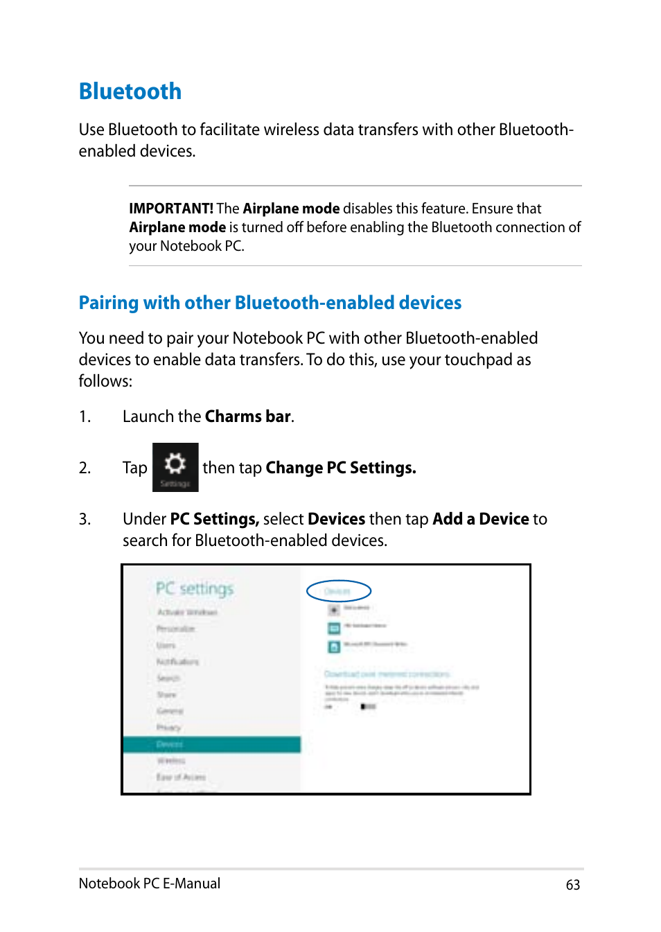 Bluetooth | Asus X450LN User Manual | Page 63 / 130