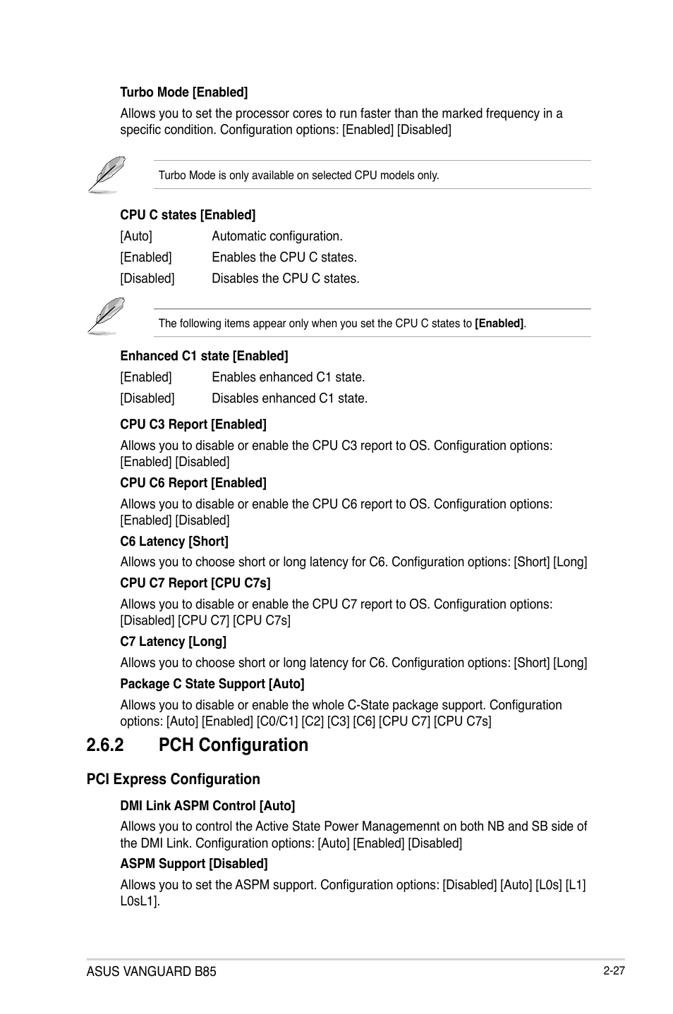 2 pch configuration | Asus VANGUARD B85 User Manual | Page 65 / 86