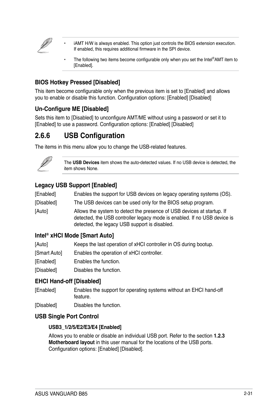 6 usb configuration | Asus VANGUARD B85 User Manual | Page 69 / 86