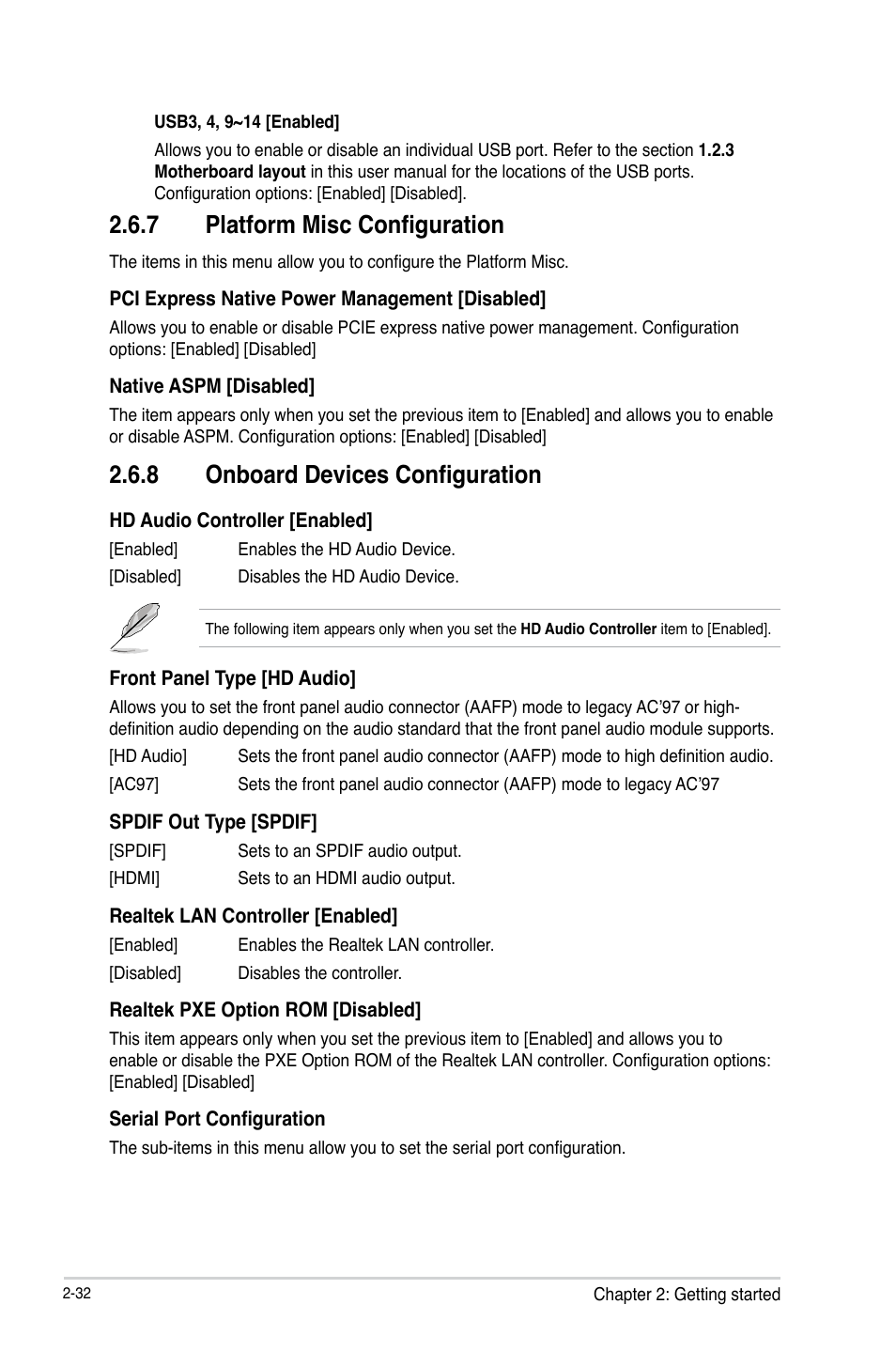 7 platform misc configuration, 8 onboard devices configuration | Asus VANGUARD B85 User Manual | Page 70 / 86