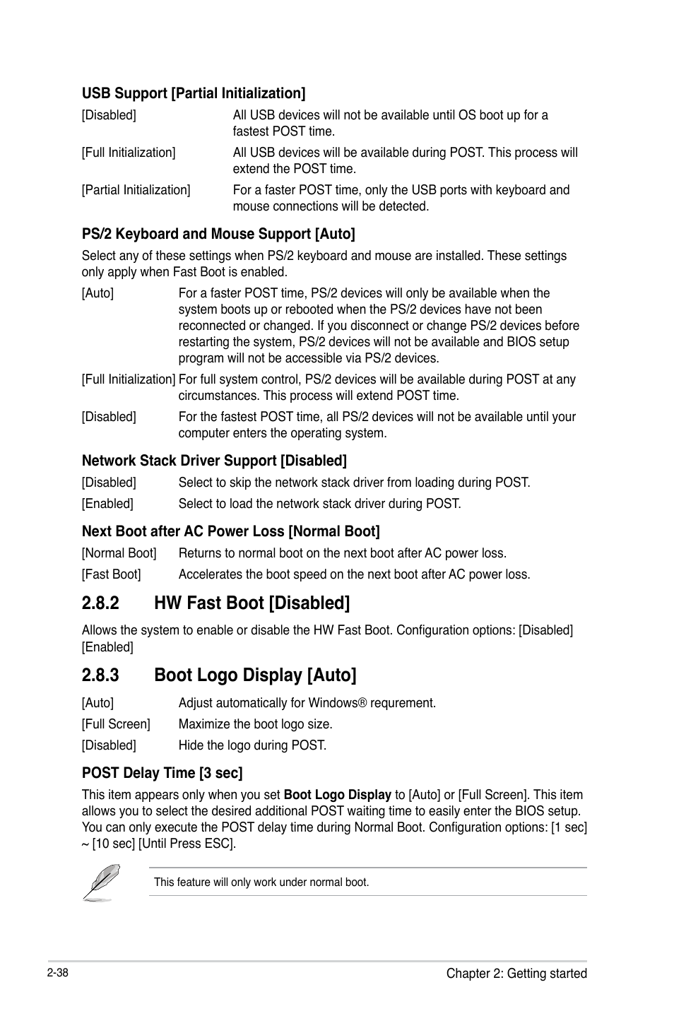 2 hw fast boot [disabled, 3 boot logo display [auto | Asus VANGUARD B85 User Manual | Page 76 / 86