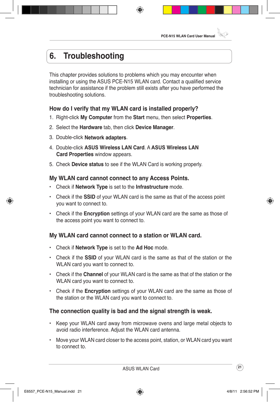 Troubleshooting | Asus PCE-N15 User Manual | Page 24 / 35