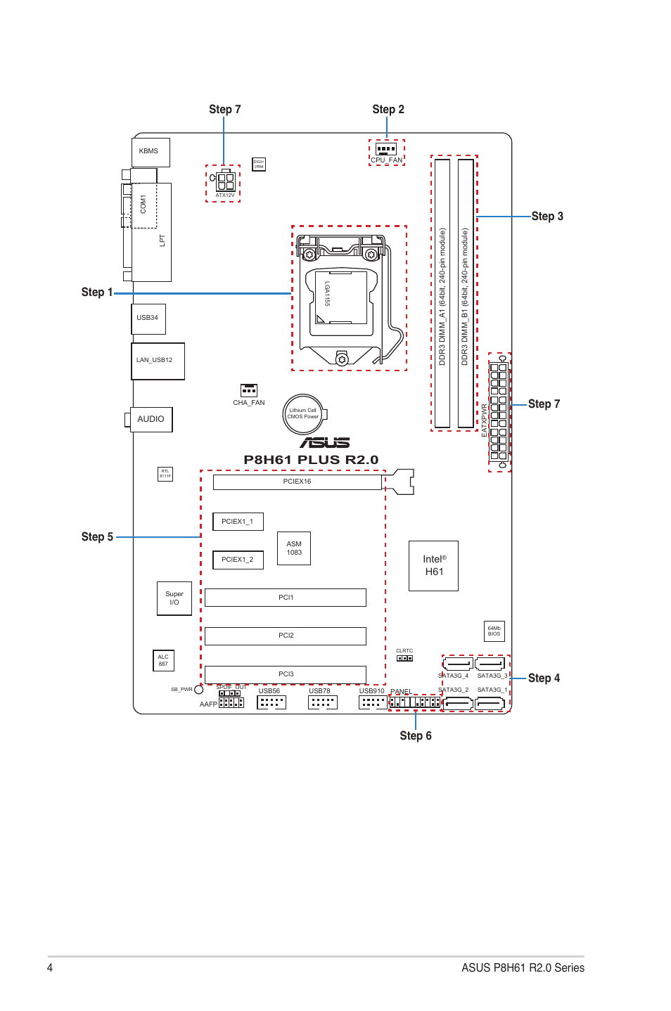 Intel | Asus P8H61/USB3 R2.0 User Manual | Page 4 / 14