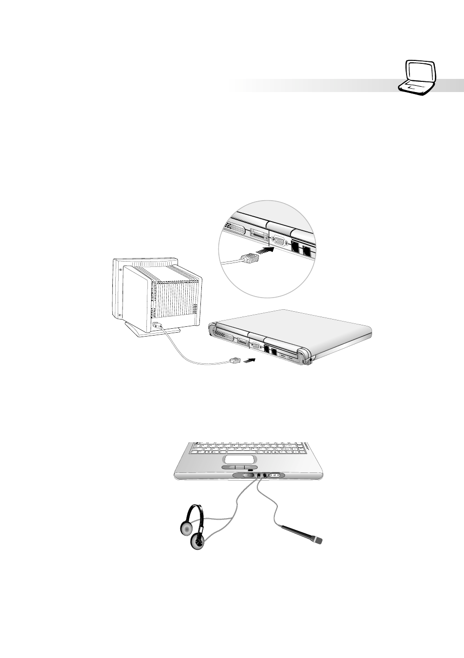 External display connections (optional), External audio connections (optional) | Asus S82A/S86A User Manual | Page 43 / 92