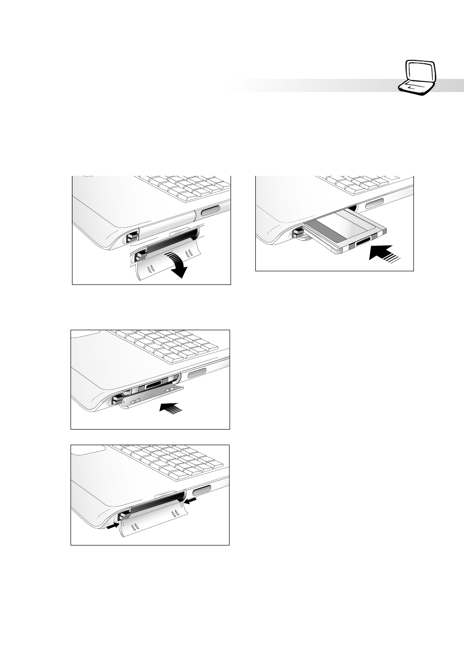 Inserting a pc card (pcmcia) | Asus S82A/S86A User Manual | Page 45 / 92