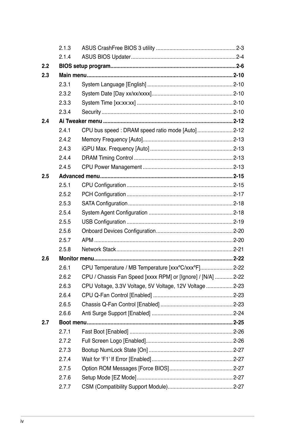 Asus H61M-F User Manual | Page 4 / 74