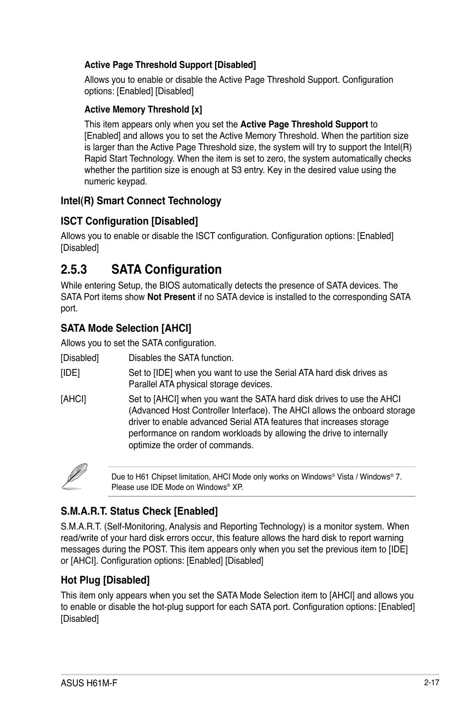 3 sata configuration | Asus H61M-F User Manual | Page 55 / 74