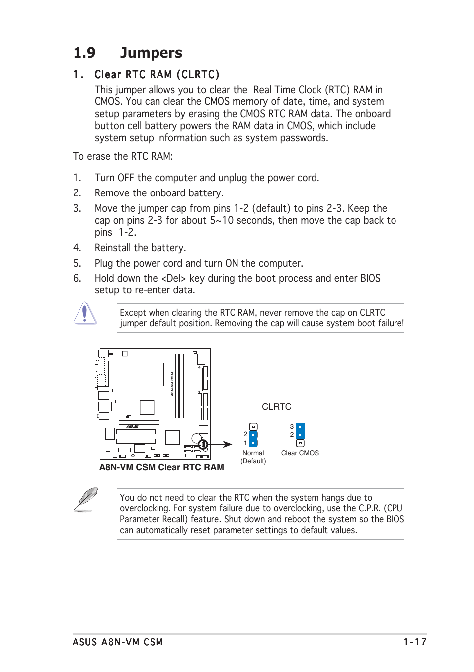 9 jumpers | Asus A8N-VM CSM/NBP User Manual | Page 27 / 86