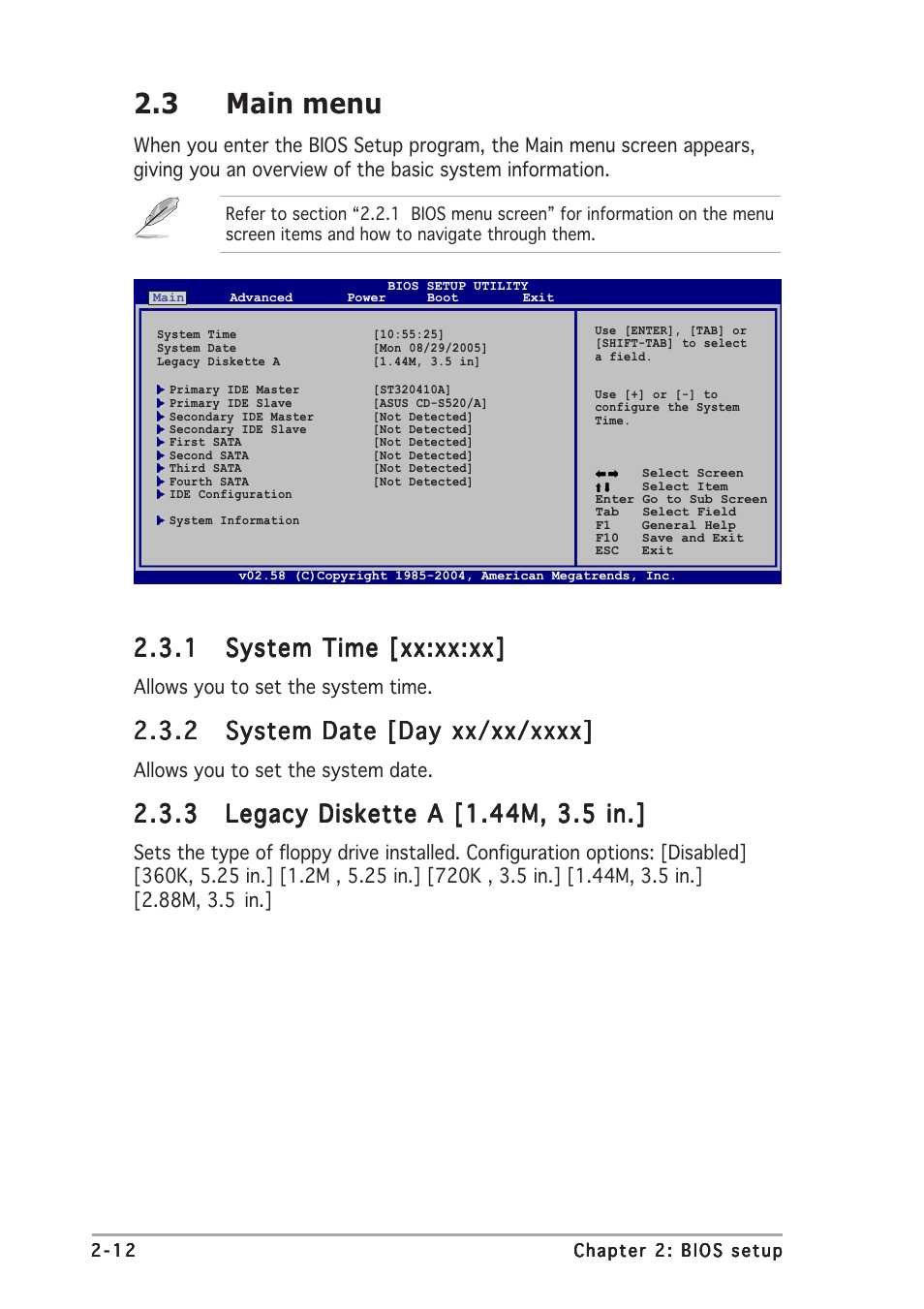 3 main menu | Asus A8N-VM CSM/NBP User Manual | Page 52 / 86