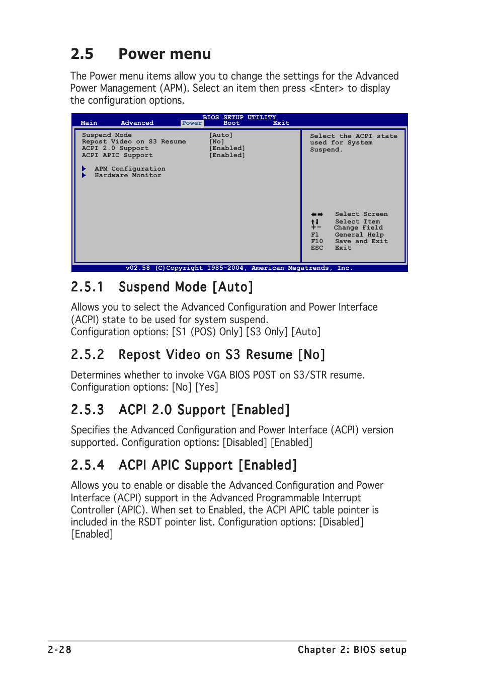 5 power menu | Asus A8N-VM CSM/NBP User Manual | Page 68 / 86