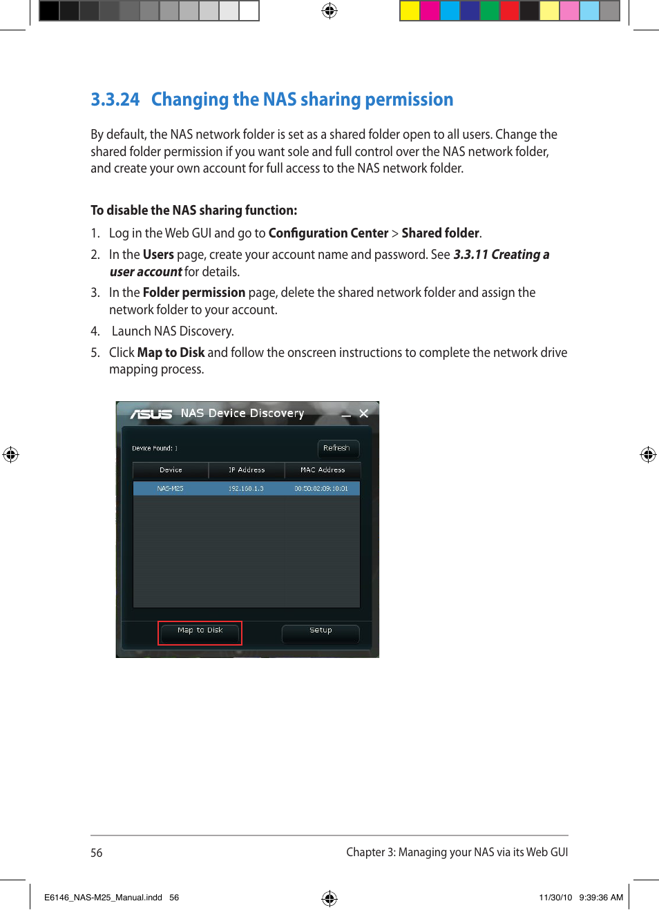 24 changing the nas sharing permission | Asus NAS-M25 User Manual | Page 56 / 82