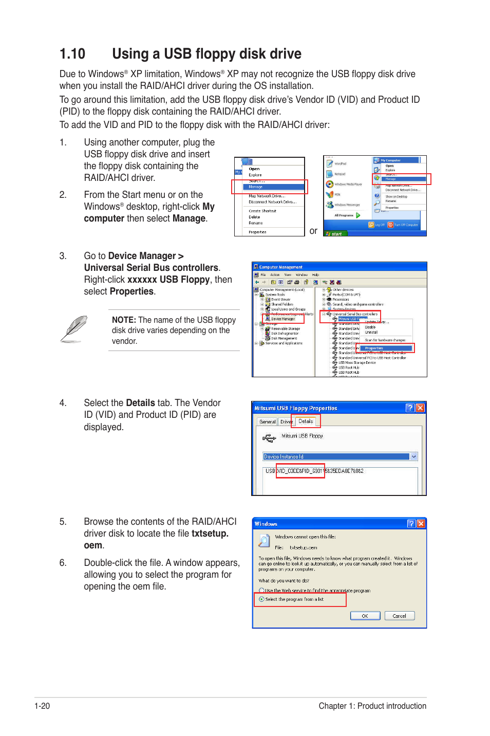 10 using a usb floppy disk drive, 10 using a usb floppy disk drive -20 | Asus P5Q-VM DO User Manual | Page 29 / 48