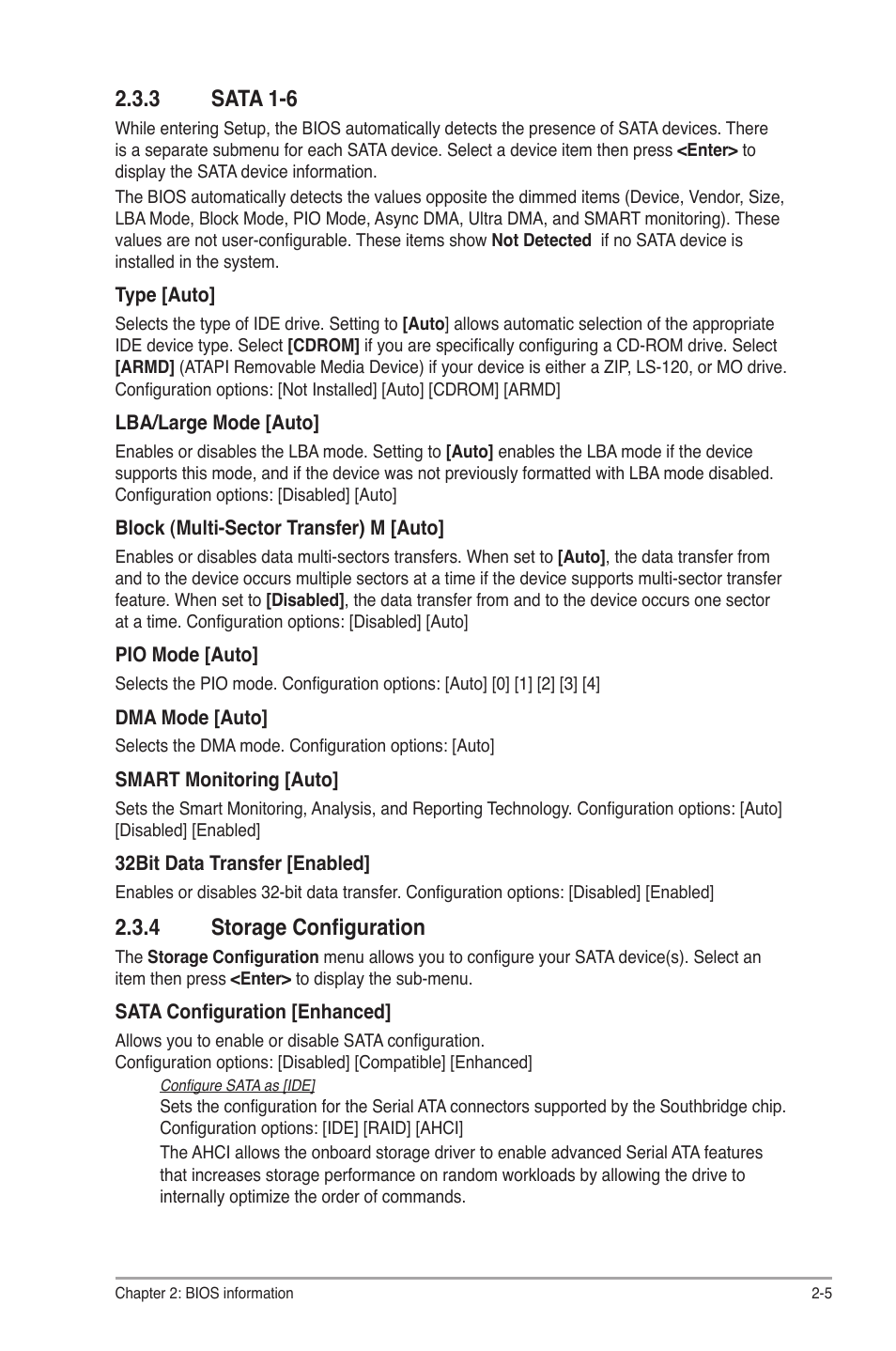 3 sata 1-6, 4 storage configuration, Sata 1-6 -5 | Storage configuration -5 | Asus P5Q-VM DO User Manual | Page 35 / 48