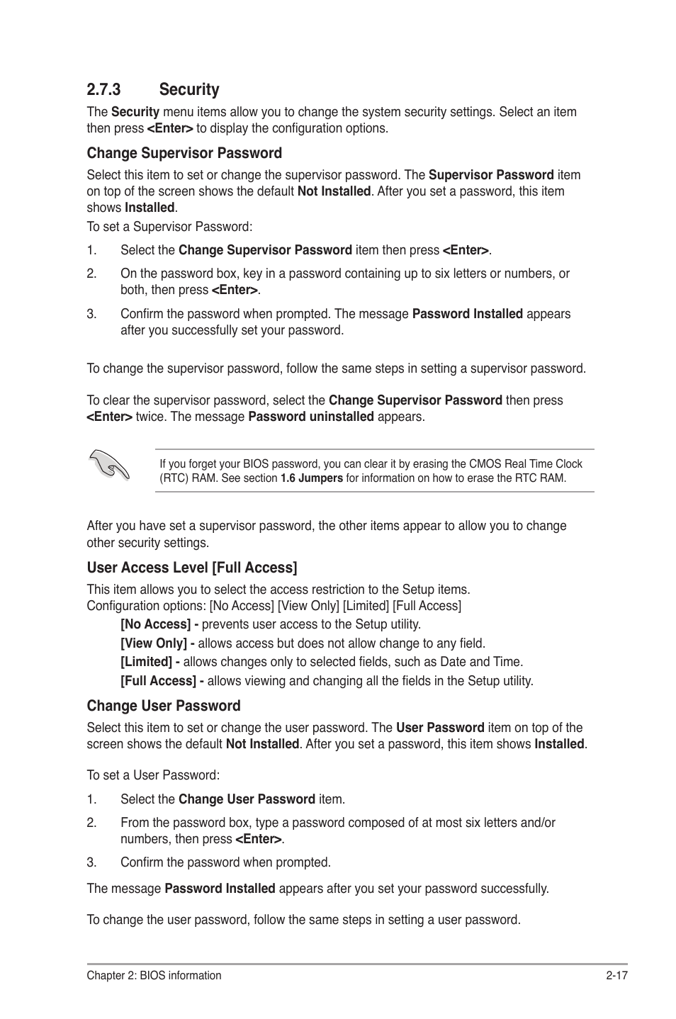 3 security, Security -17 | Asus P5Q-VM DO User Manual | Page 47 / 48