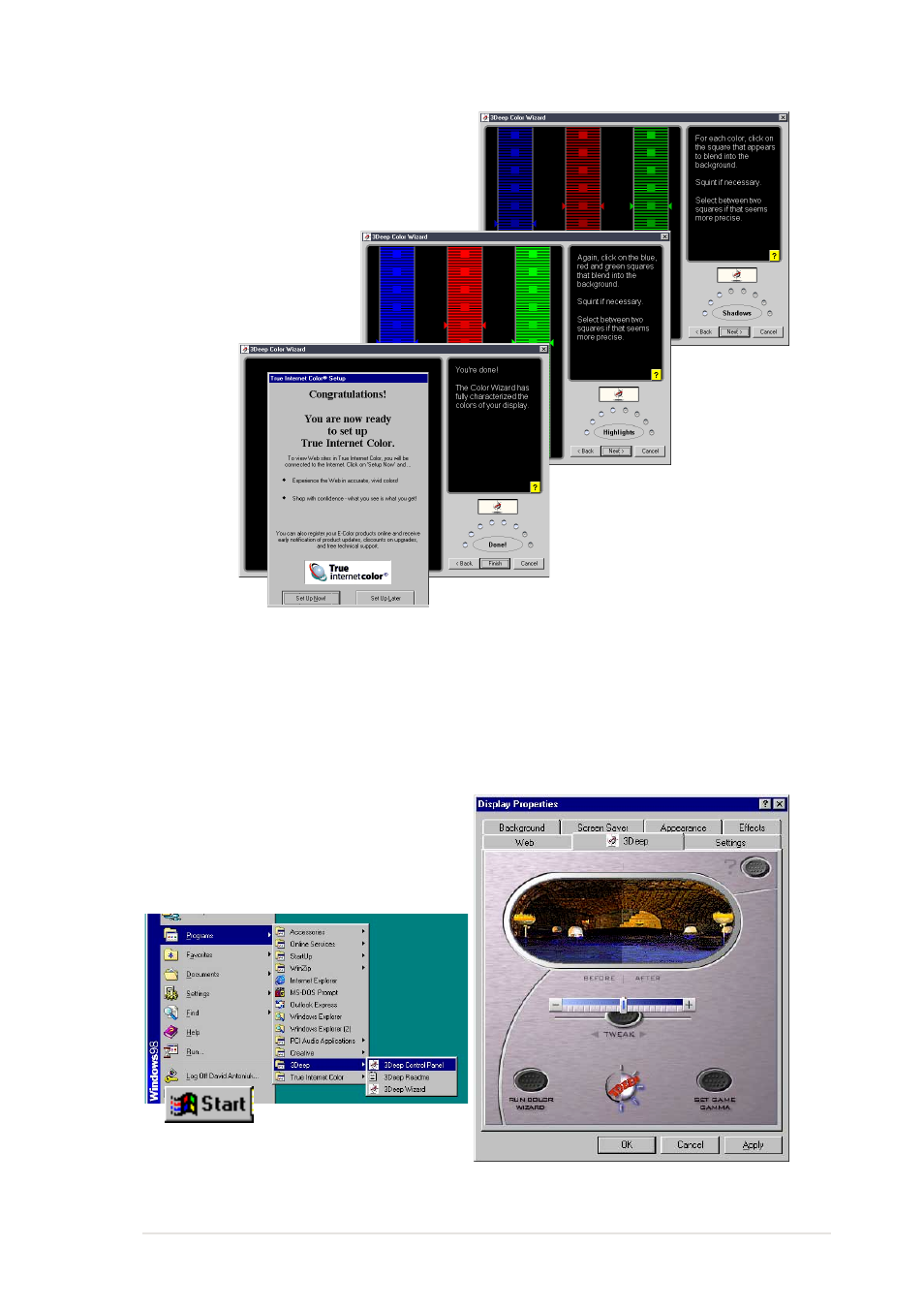 2 the 3deep control panel | Asus P4S133 User Manual | Page 105 / 122