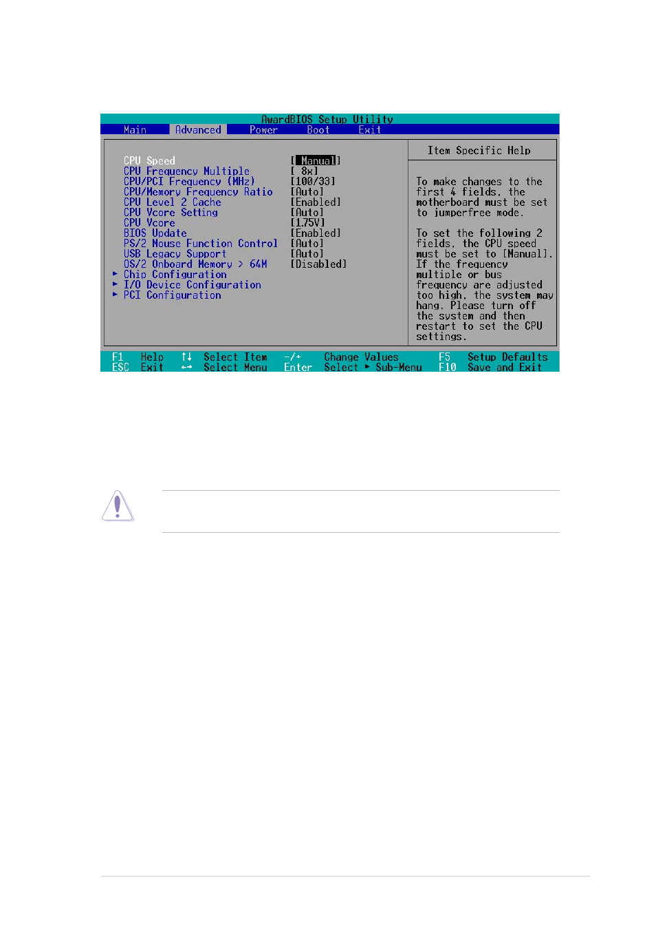 4 advanced menu | Asus P4S133 User Manual | Page 73 / 122