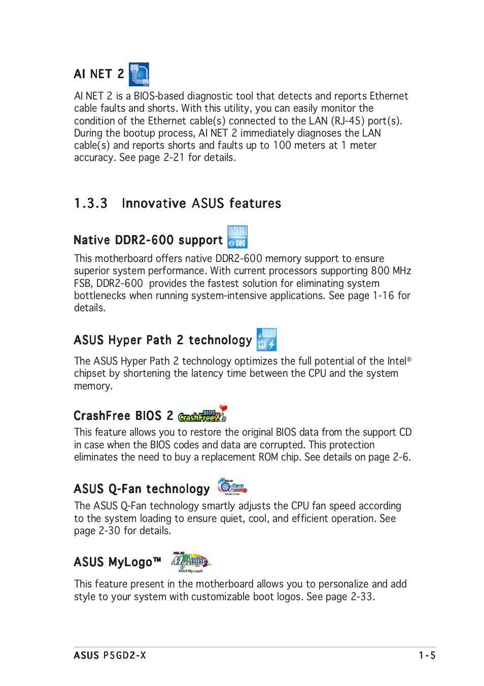 Asus P5GD2-X User Manual | Page 17 / 96