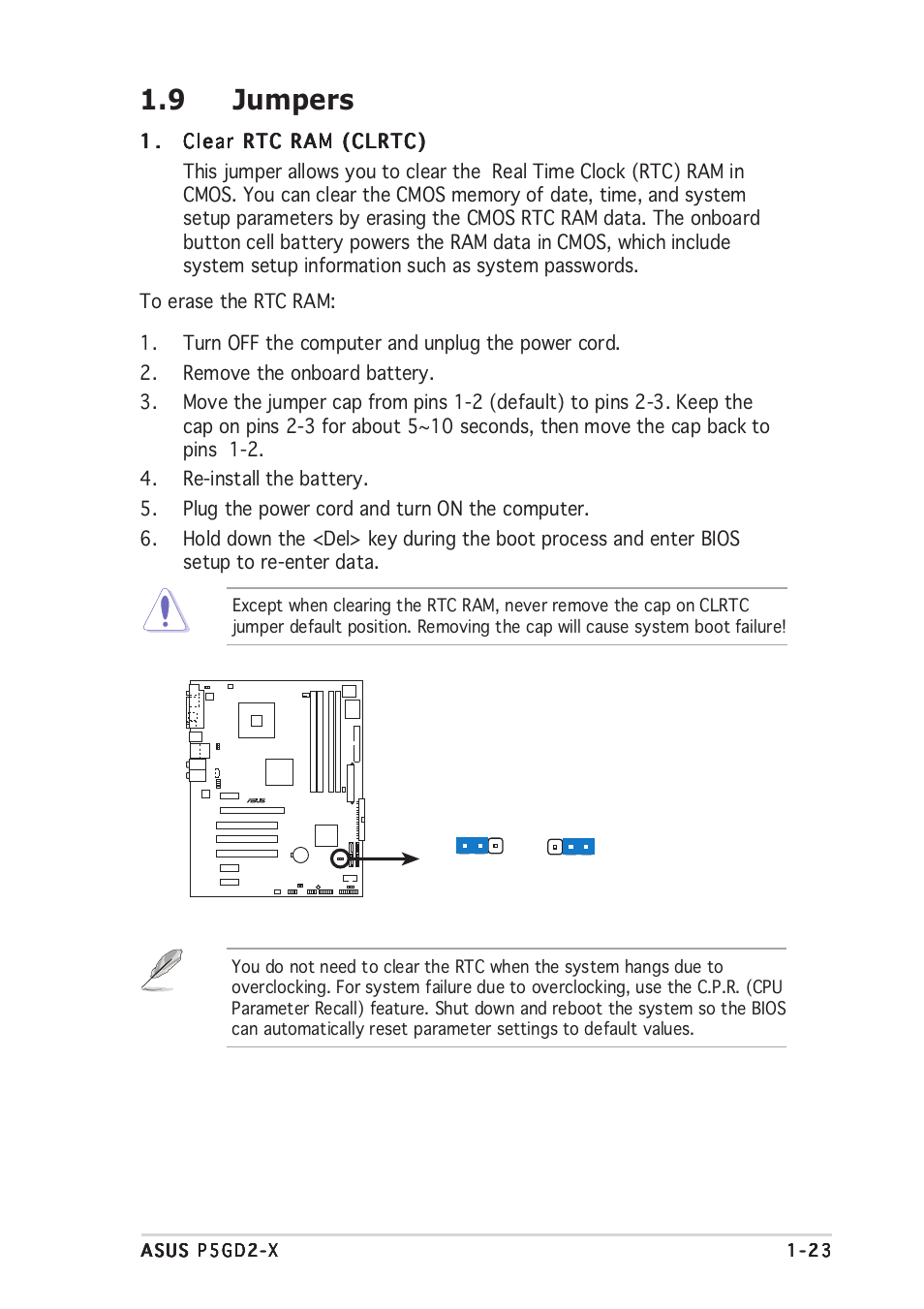 9 jumpers | Asus P5GD2-X User Manual | Page 35 / 96