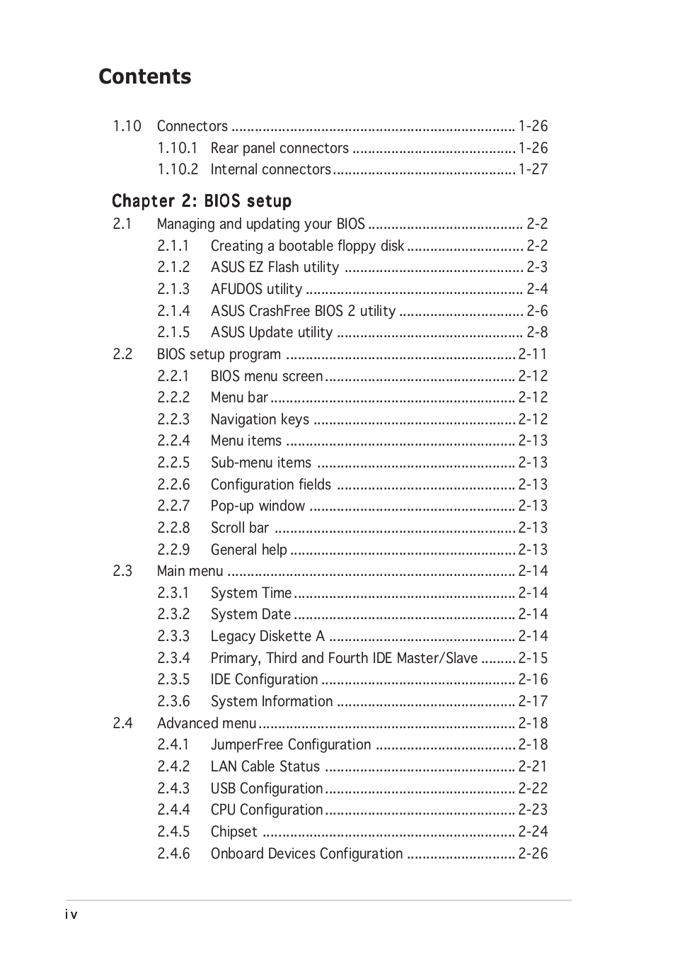 Asus P5GD2-X User Manual | Page 4 / 96