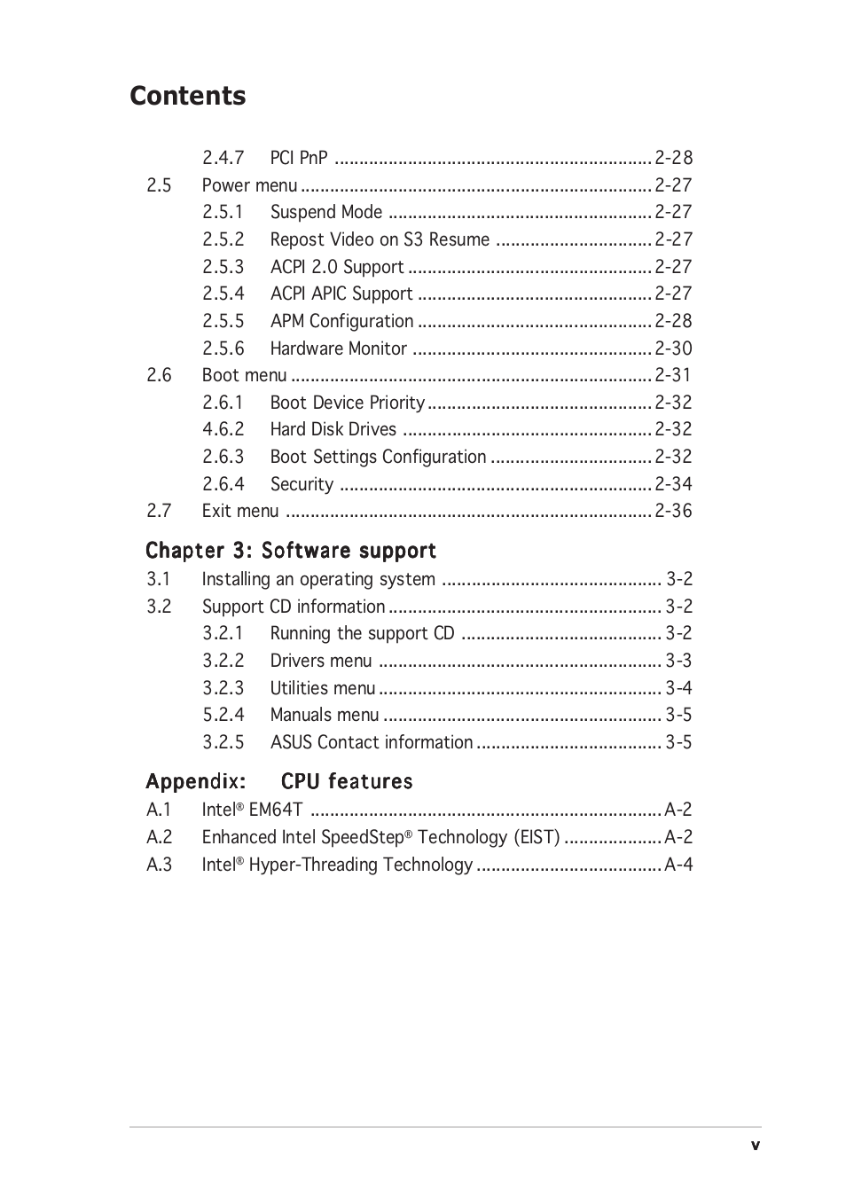 Asus P5GD2-X User Manual | Page 5 / 96