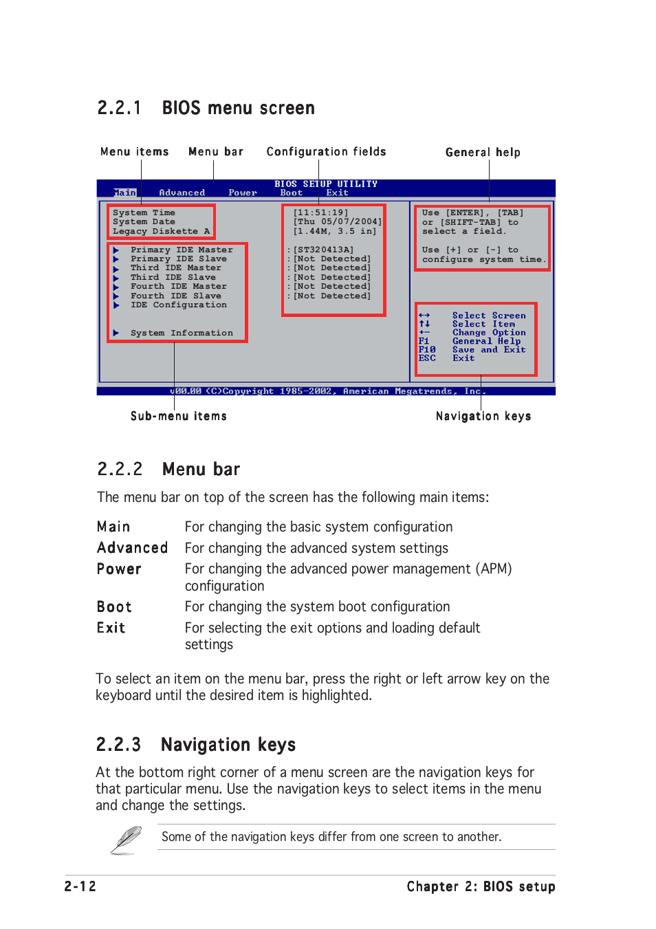 2 menu bar menu bar menu bar menu bar menu bar | Asus P5GD2-X User Manual | Page 58 / 96