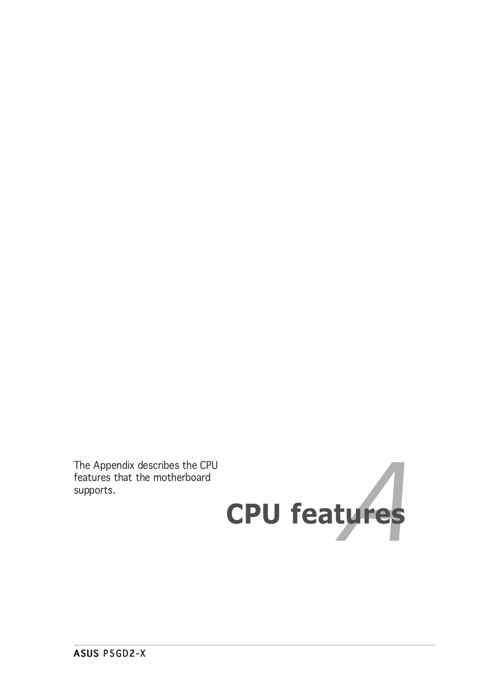 Cpu features | Asus P5GD2-X User Manual | Page 93 / 96