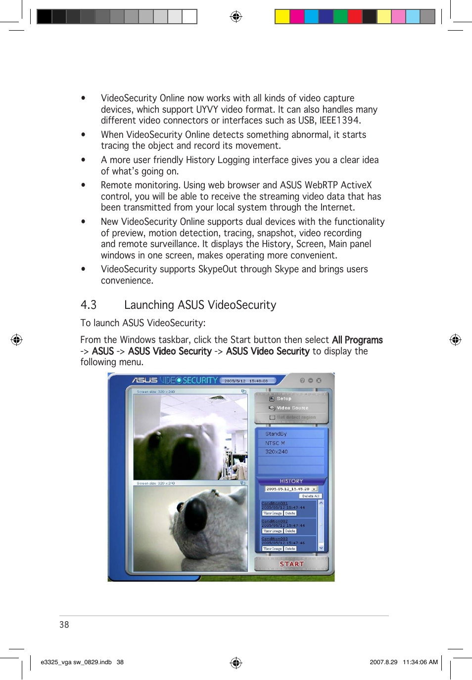 3 launching asus videosecurity | Asus EN8800 Series User Manual | Page 45 / 66