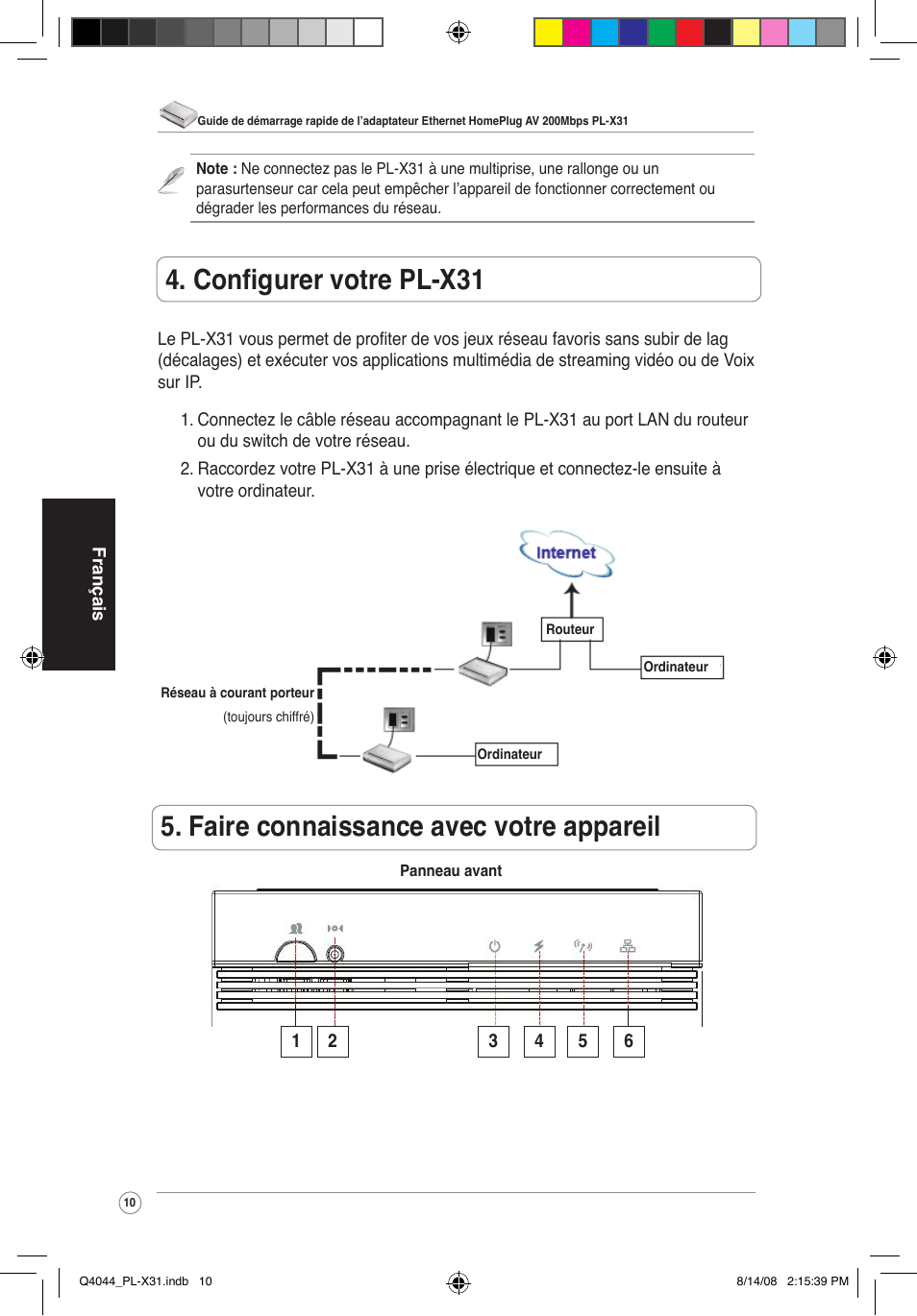 Faire connaissance avec votre appareil, Configurer votre pl-x31 | Asus PL-X31/PL-X32 User Manual | Page 11 / 102