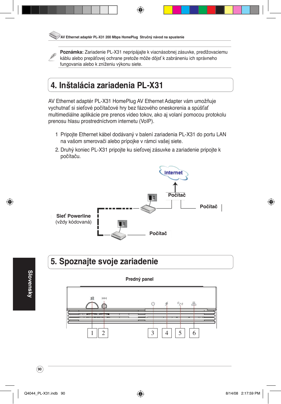 Spoznajte svoje zariadenie, Inštalácia zariadenia pl-x31 | Asus PL-X31/PL-X32 User Manual | Page 91 / 102