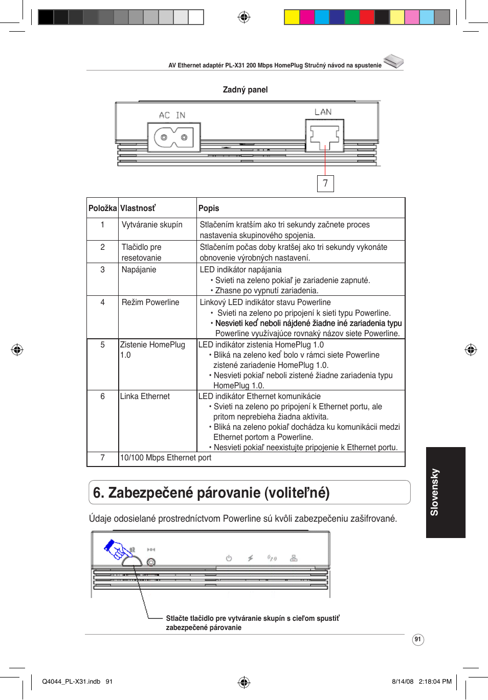 Zabezpečené párovanie (voliteľné) | Asus PL-X31/PL-X32 User Manual | Page 92 / 102