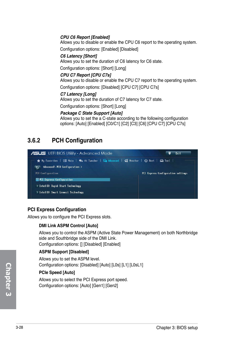 2 pch configuration, Pch configuration -28, Chapter 3 | Asus Z87-DELUXE User Manual | Page 104 / 162