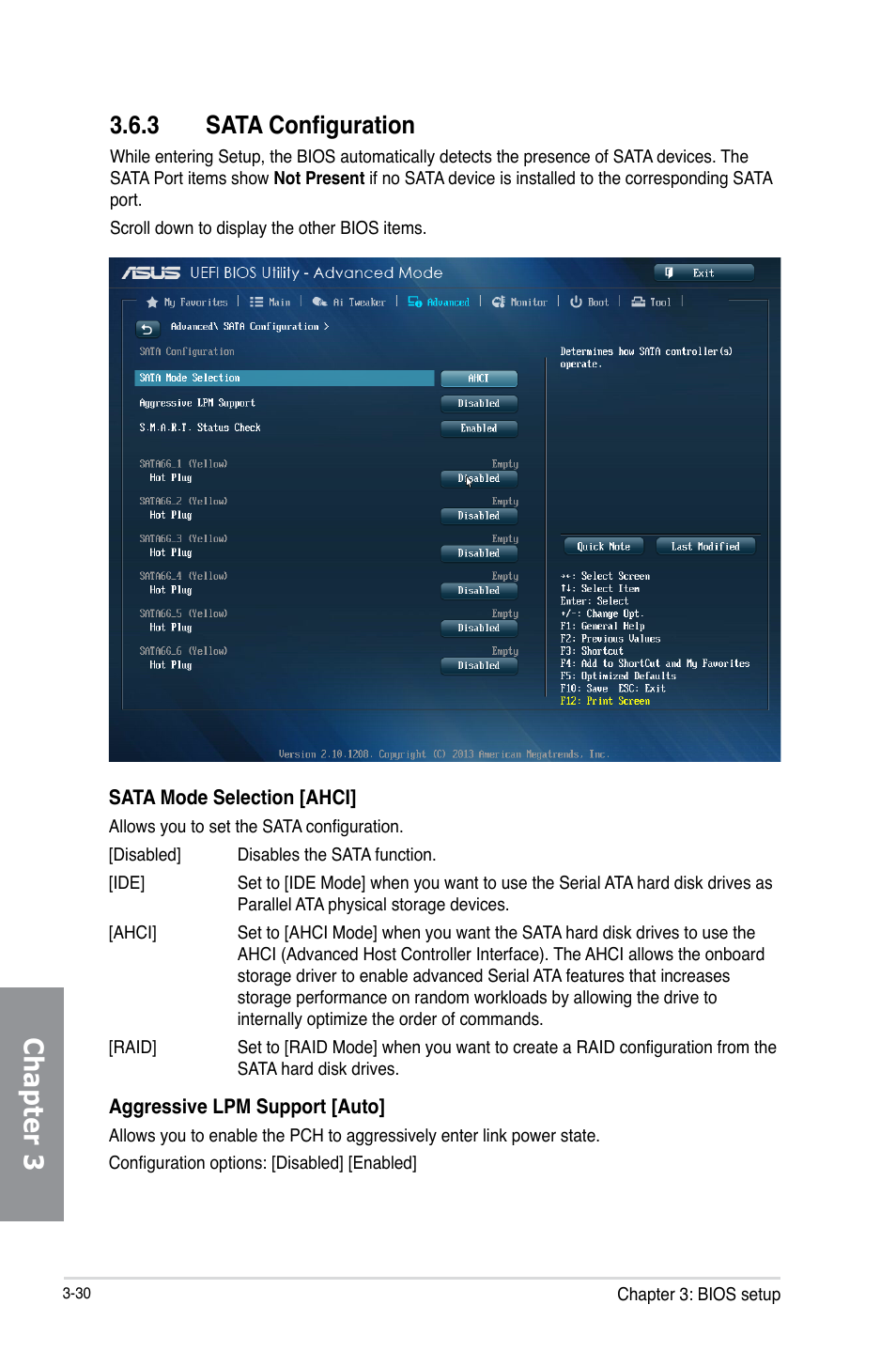 3 sata configuration, Sata configuration -30, Chapter 3 | Asus Z87-DELUXE User Manual | Page 106 / 162