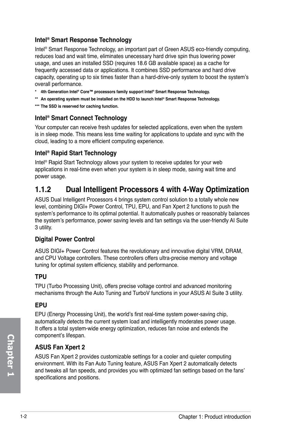 Chapter 1 | Asus Z87-DELUXE User Manual | Page 18 / 162