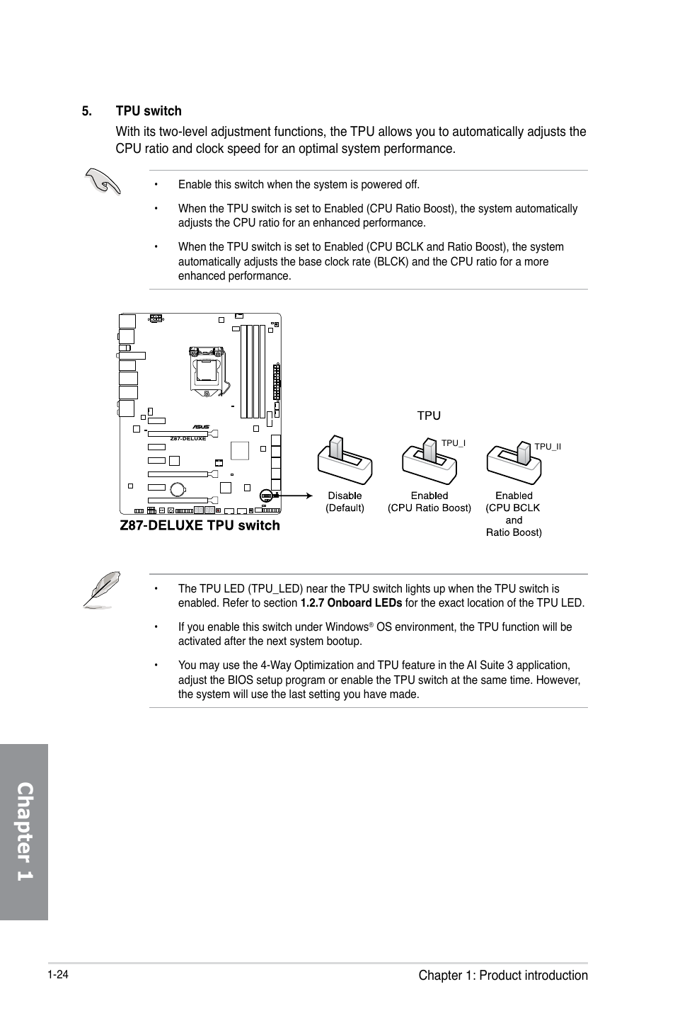 Chapter 1 | Asus Z87-DELUXE User Manual | Page 40 / 162