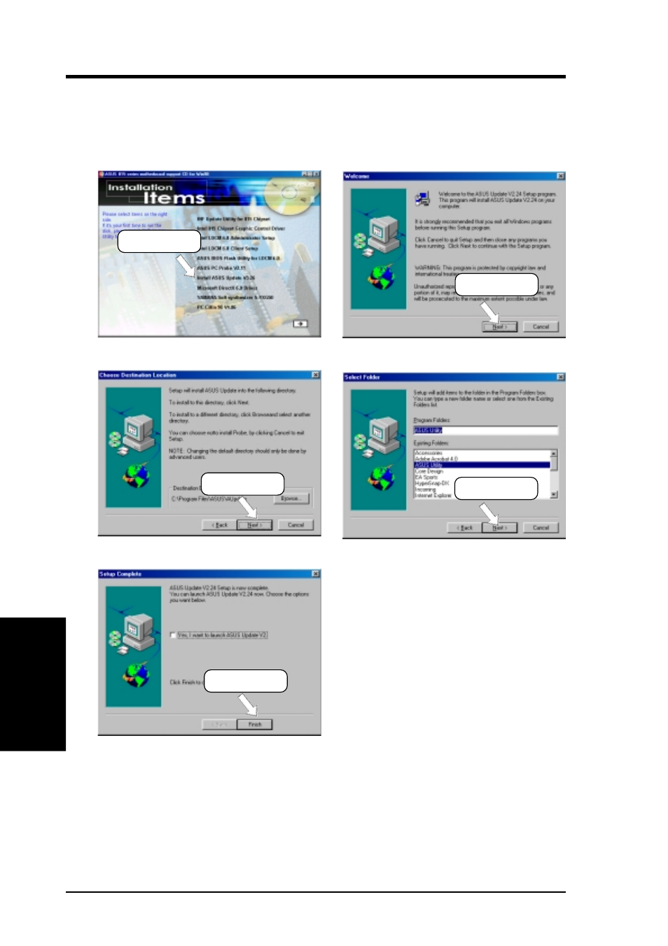 Software setup, 10 install asus update vx.xx | Asus CUSL2-LS User Manual | Page 90 / 128