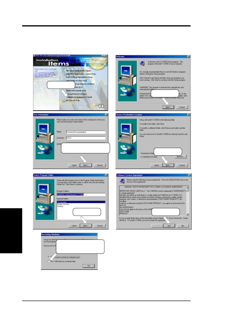 Software setup, 12 yamaha softsynthesizer s-yxg50 | Asus CUSL2-LS User Manual | Page 92 / 128