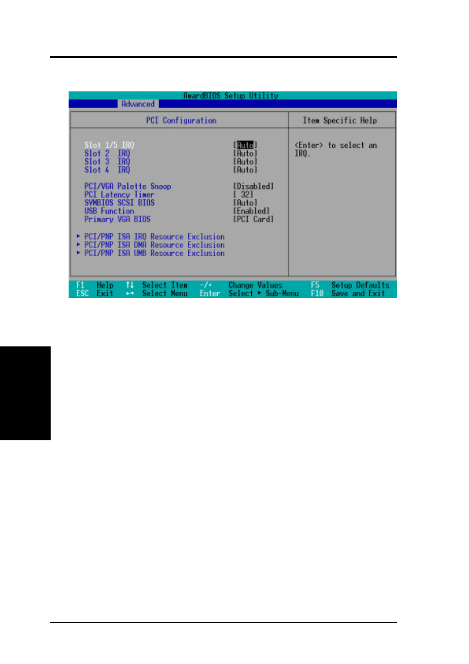 Bios setup, 3 pci configuration | Asus CUV4X-V User Manual | Page 68 / 110