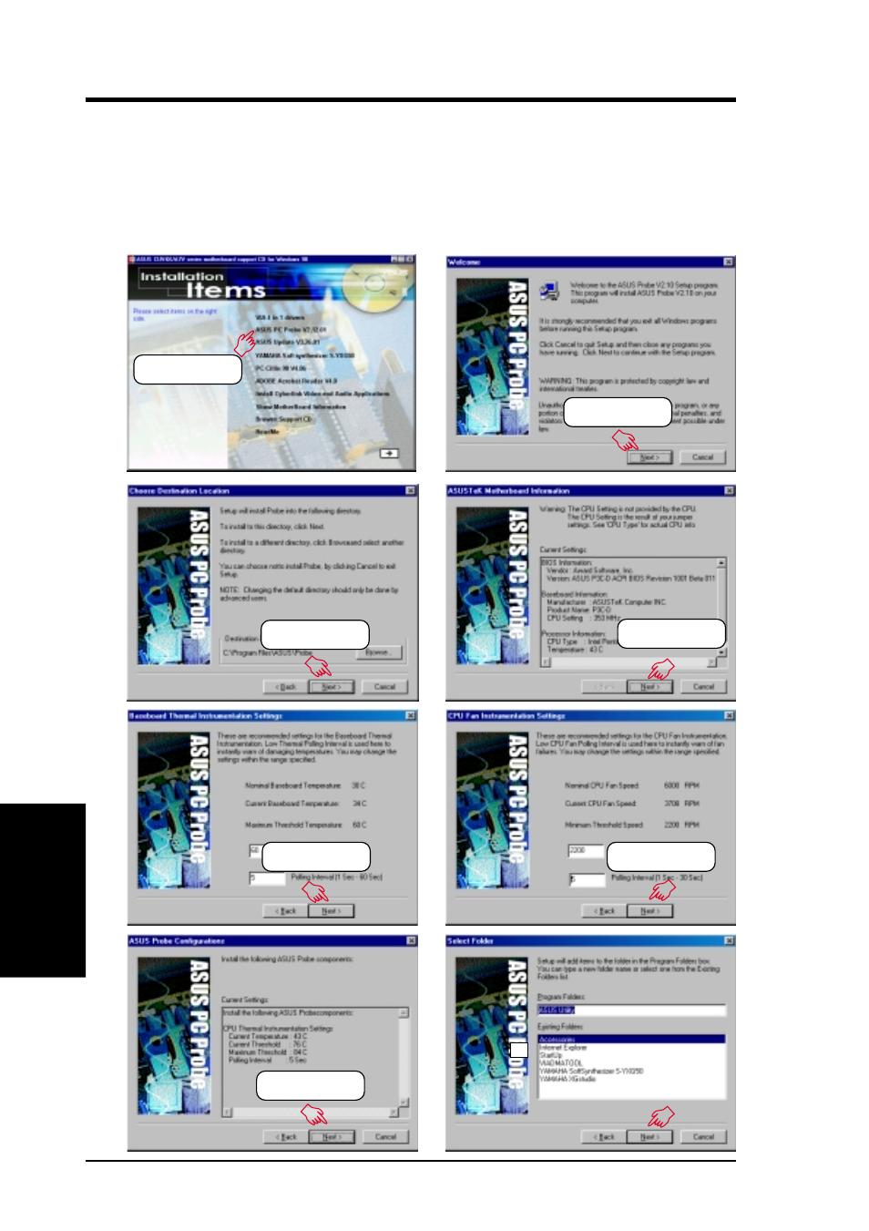 Software setup, 5 asus pc probe vx.xx.xx | Asus CUV4X-V User Manual | Page 84 / 110