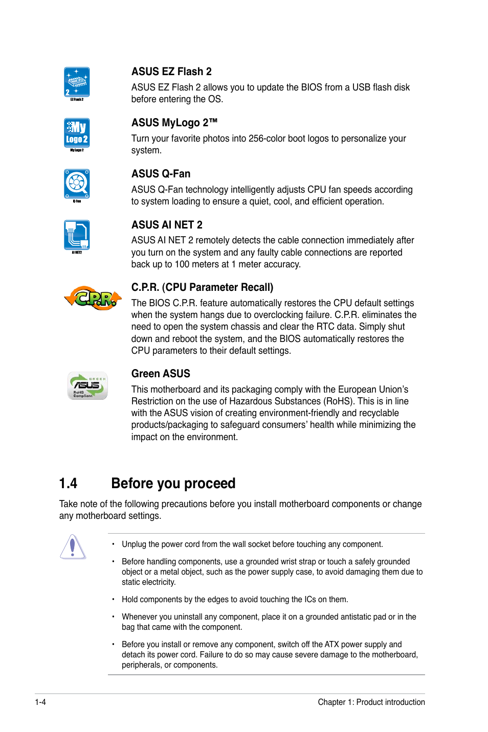 4 before you proceed, Before you proceed -4 | Asus M4A77T/USB3 User Manual | Page 14 / 62