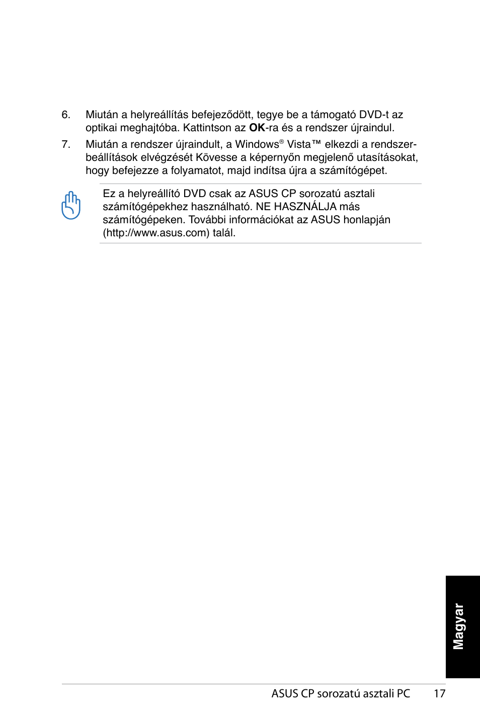 Magyar | Asus CP1420 User Manual | Page 119 / 202