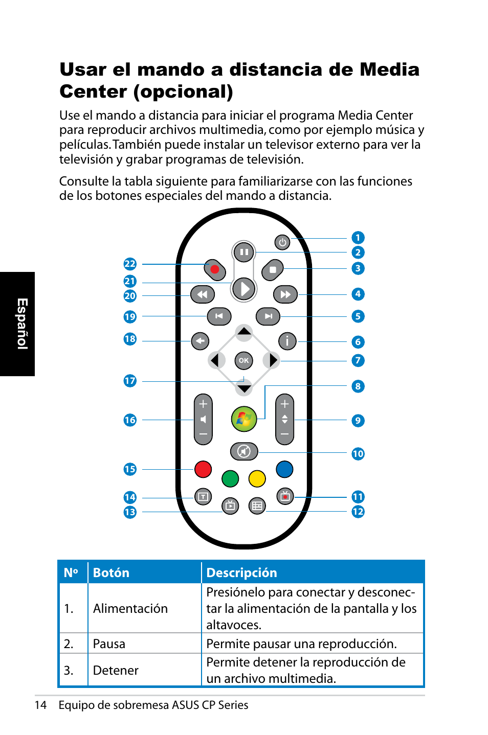 Español | Asus CP1420 User Manual | Page 176 / 202