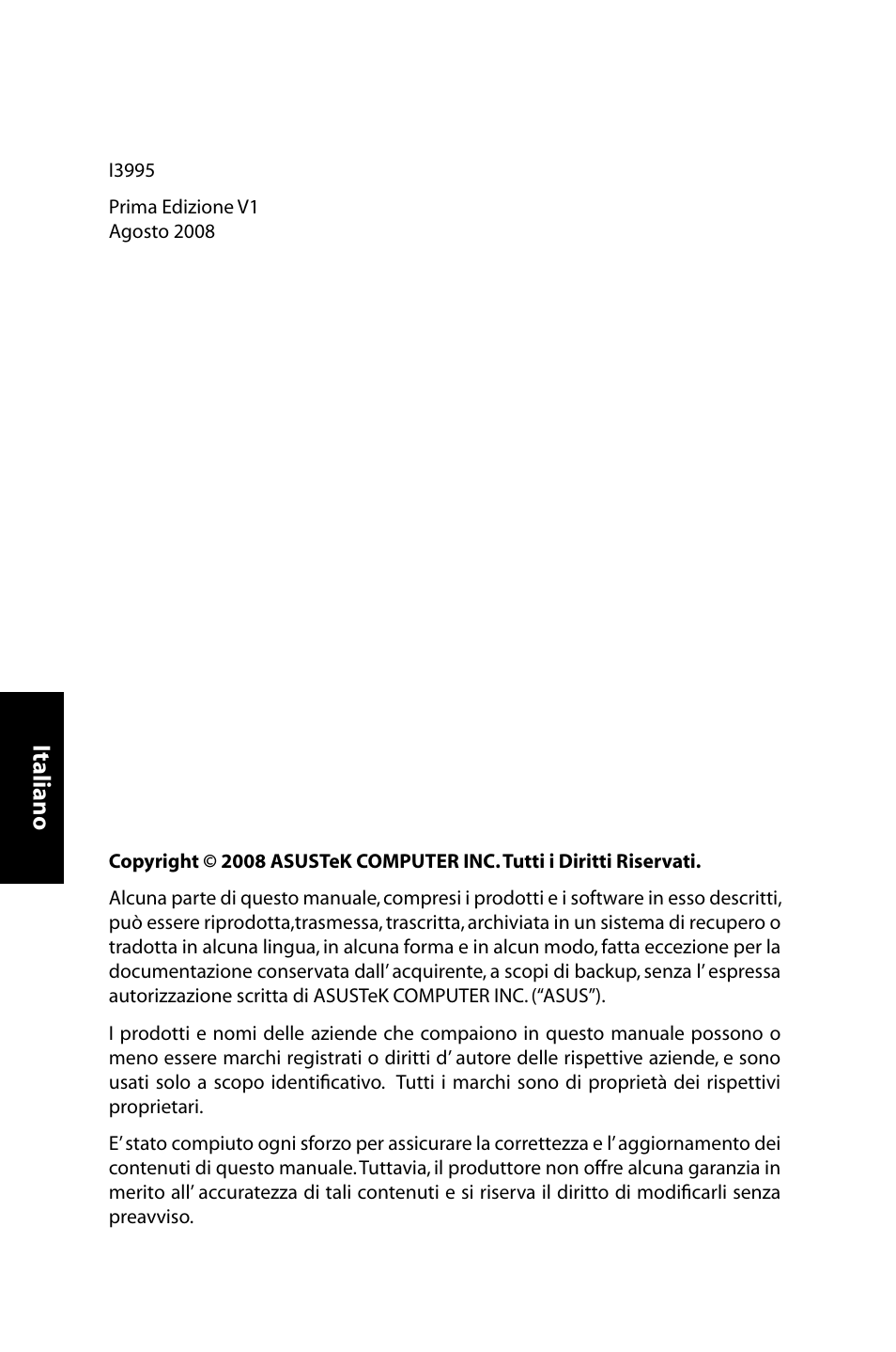 Italiano | Asus CP1420 User Manual | Page 62 / 202