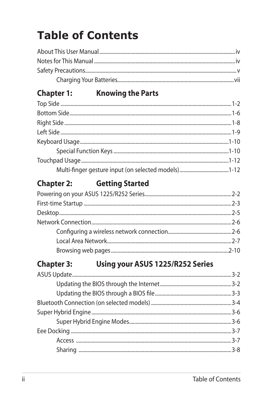 Asus Eee PC R252C User Manual | Page 2 / 63