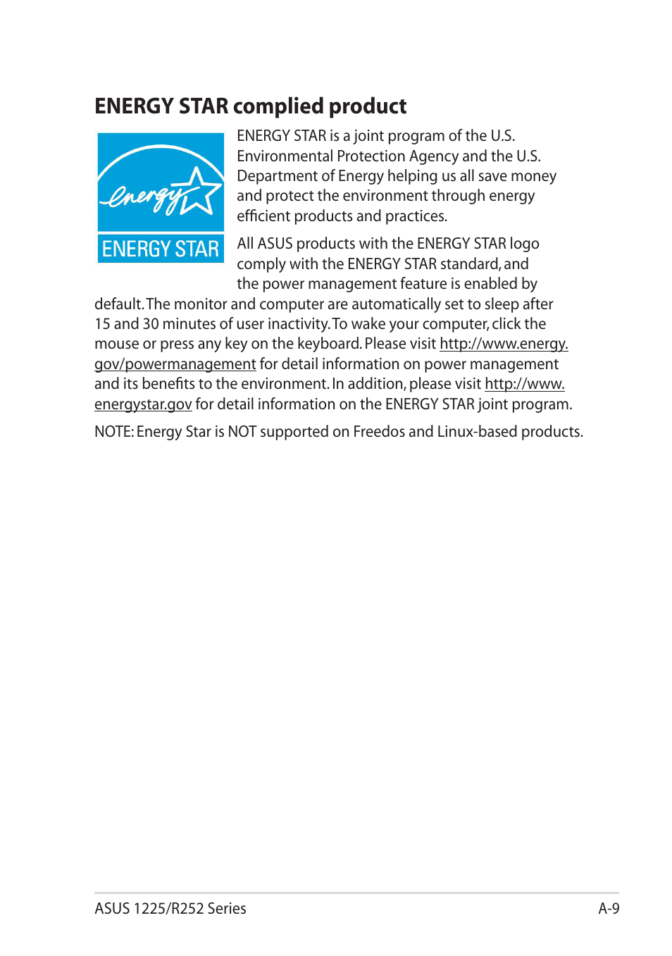 Energy star complied product | Asus Eee PC R252C User Manual | Page 58 / 63