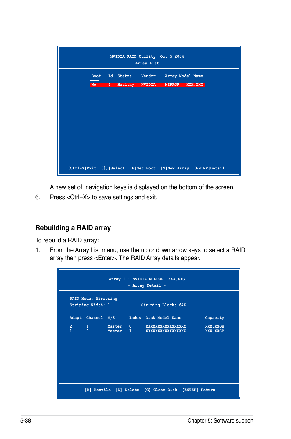 Rebuilding a raid array | Asus Striker II Formula User Manual | Page 164 / 188