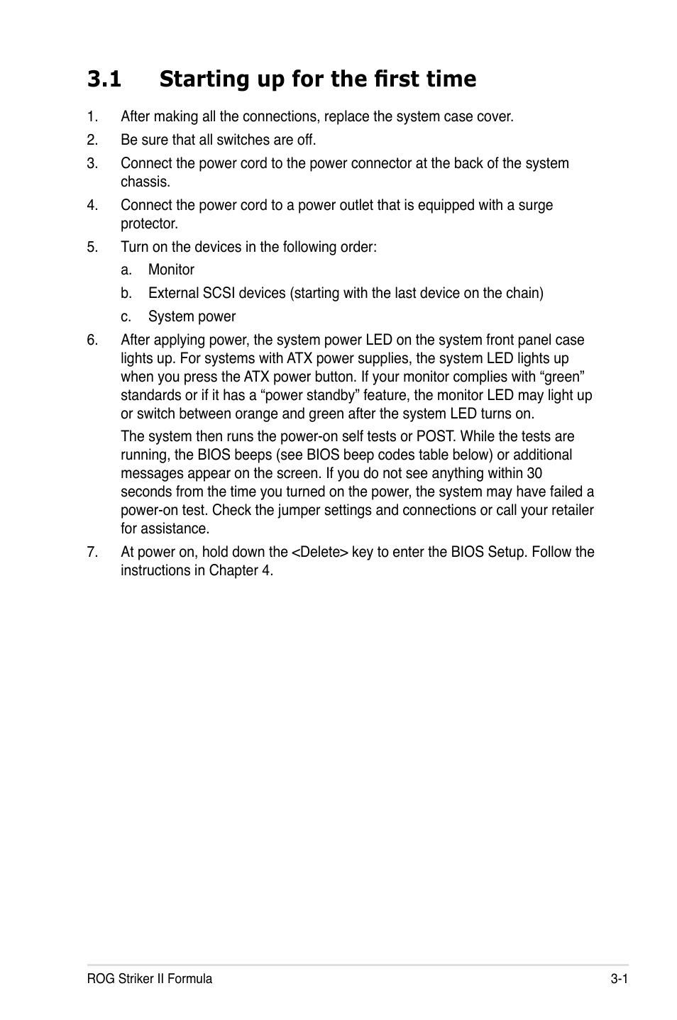 1 starting up for the first time, Starting up for the first time -1 | Asus Striker II Formula User Manual | Page 73 / 188